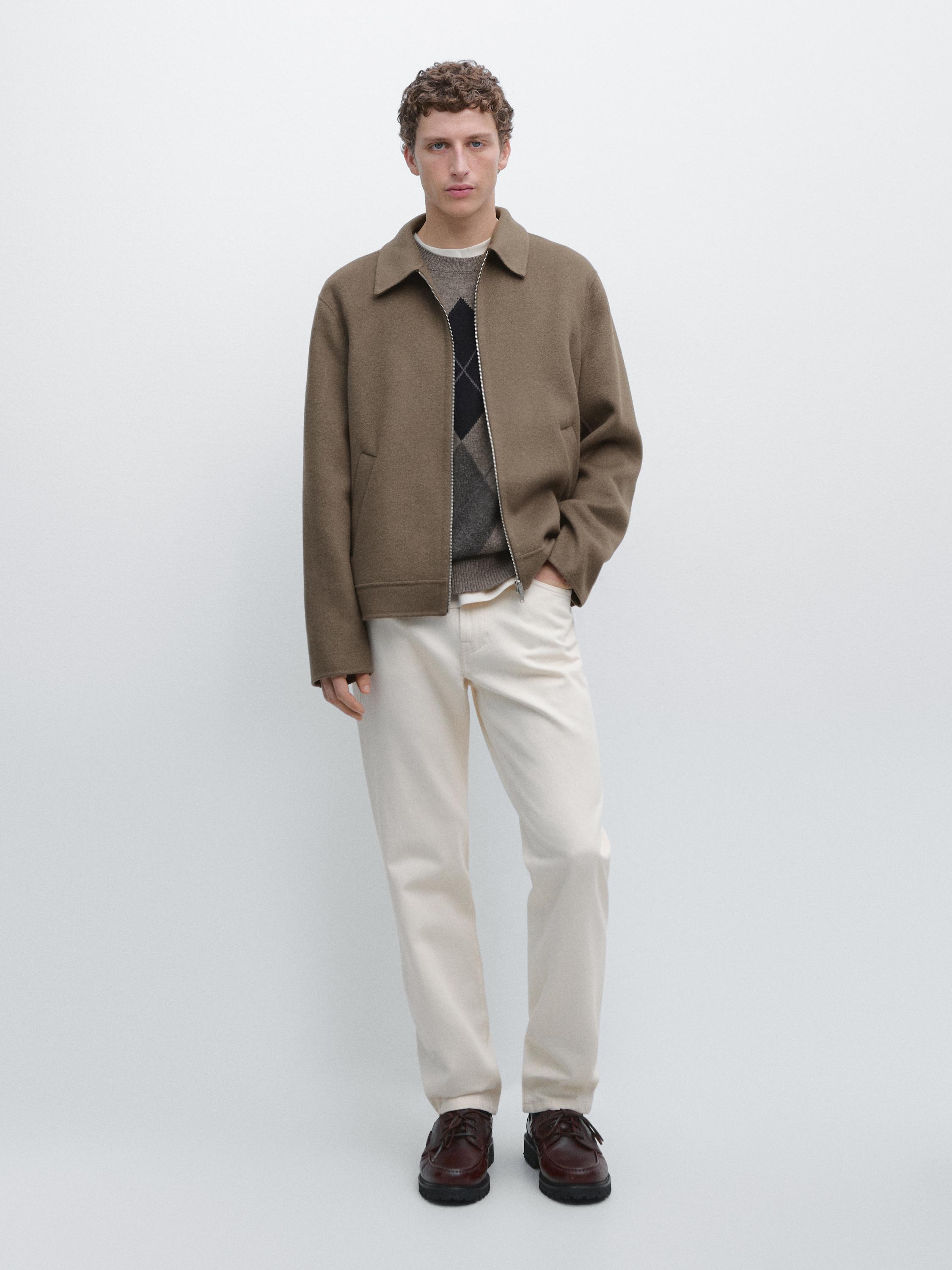 Wool blend jacket with pockets